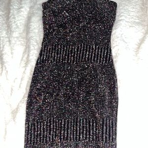 Black sparkly midi tube dress